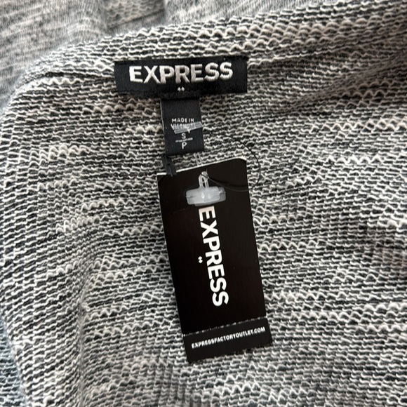 Express NWT Women's Gray Heather Lightweight French Terry Open-Front Jacket - Picture 5 of 9